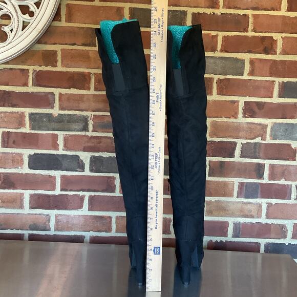 NEW Dream Pairs Women’s Highplat Over the Knee Platform Boots Black Size 6 - Picture 4 of 10